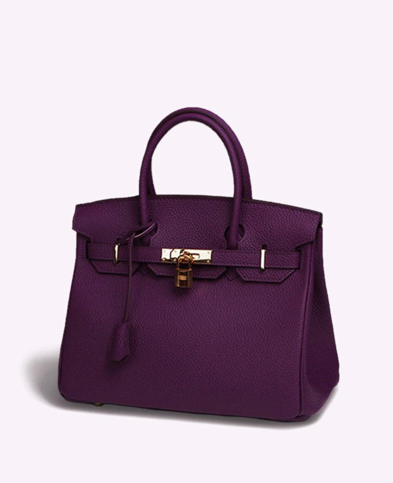 Mia Handbag 25 cm in Togo Leather with Gold Hardware