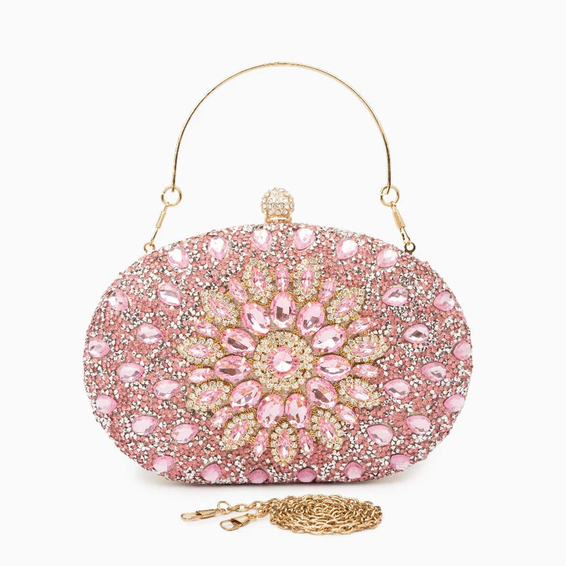 Colette Diamond Encrusted Clutch Bag  - Pink