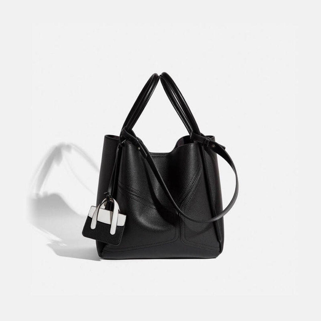 The Becca Tote Bag in Vegan Leather in Black