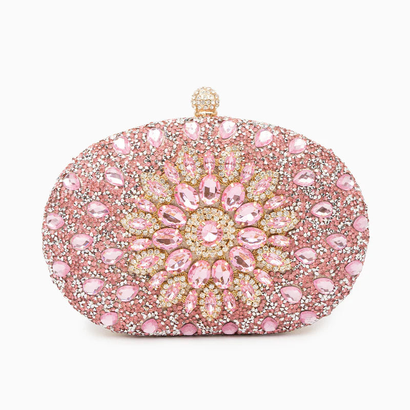 Colette Diamond Encrusted Clutch Bag  - Pink