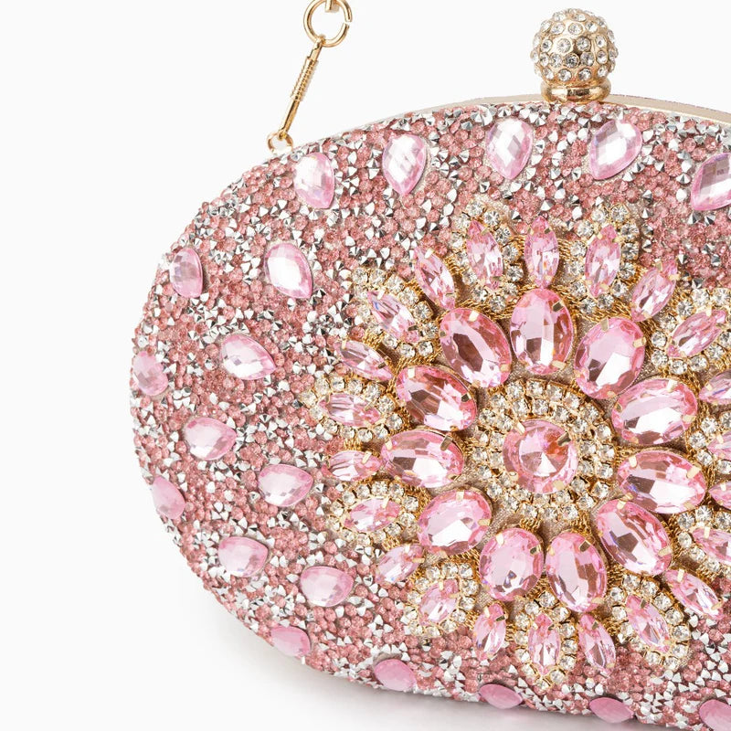 Colette Diamond Encrusted Clutch Bag  - Pink